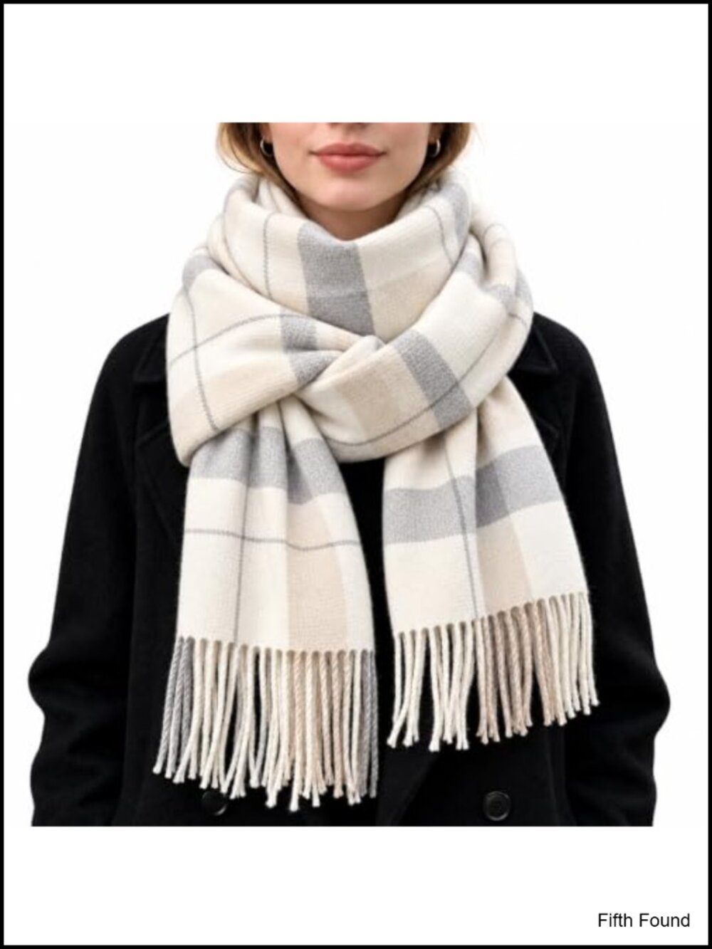 Women Winter Large Plaid Scarf Tassel Shawl Wrap 100% Polyester